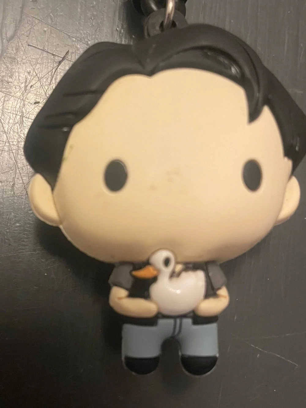 Friends Joey with Duck Black and white Vinyl Keychain